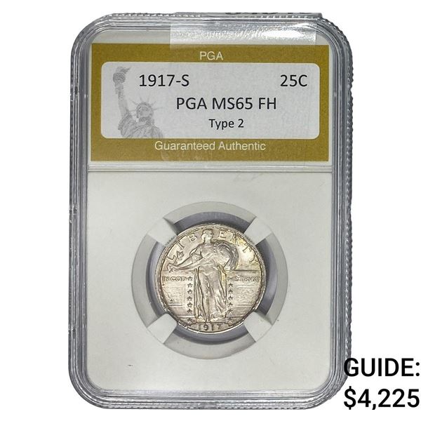 1917-S Standing Liberty Quarter PGA MS65 FH