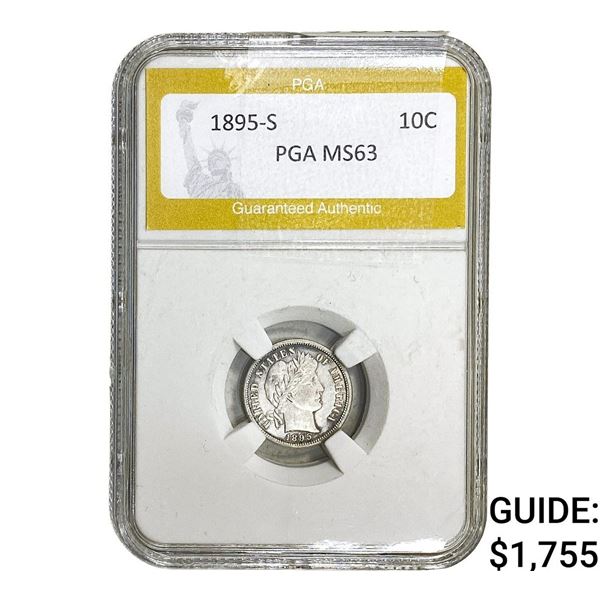 1895-S Barber Dime PGA MS63