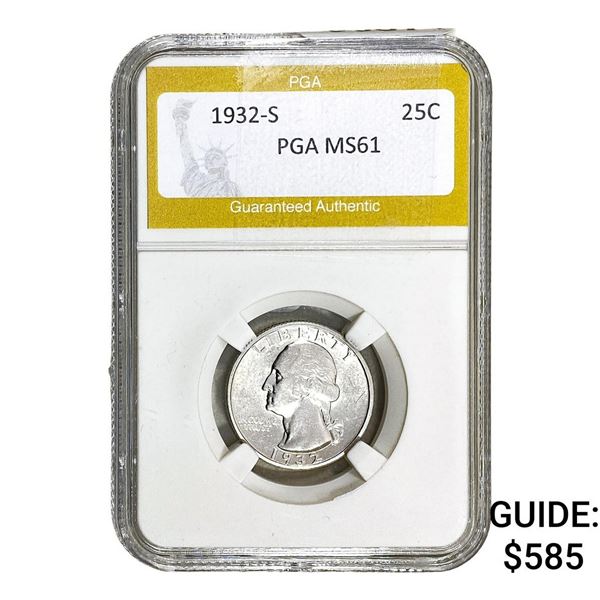 1932-S Washington Silver Quarter PGA MS61