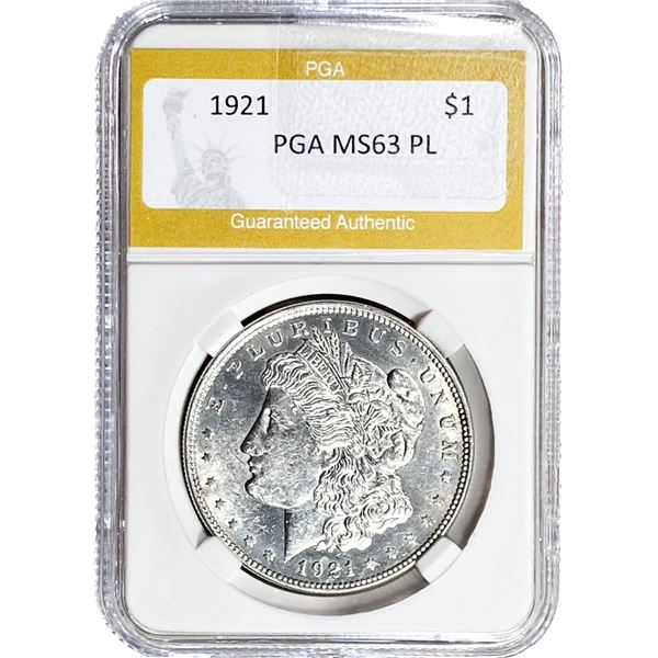 1921 Morgan Silver Dollar PGA MS63 PL