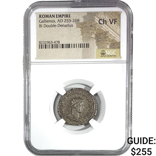 Roman Gallienus AD 253-268 BI Dbl-Denarius Ch VF