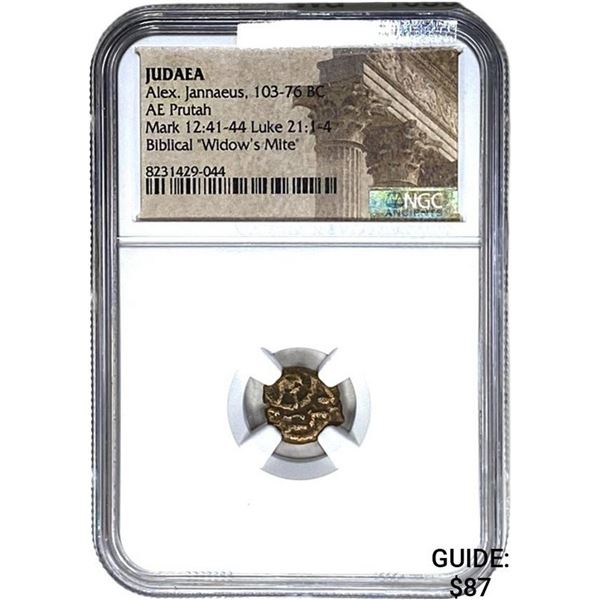 Judaea Alex. Jannaeus, 103-76 BC AE Prutah NGC