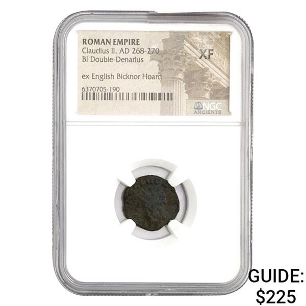 260-269 AD Roman BI Dbl Denarius Postumus NGC XF
