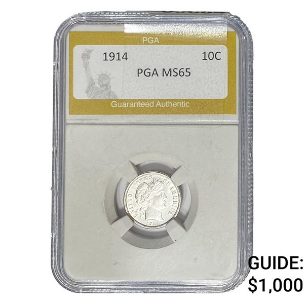 1914 Barber Dime PGA MS65