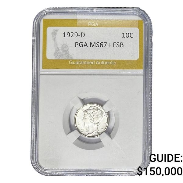 1929-D Mercury Silver Dime PGA MS67+ FSB
