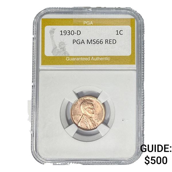 1930-D Wheat Cent PGA MS66 RED