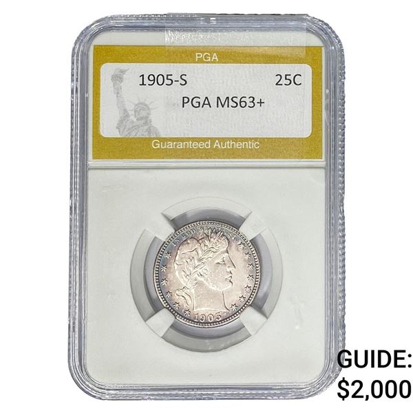 1905-S Barber Quarter PGA MS63+