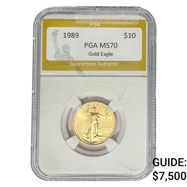 1989 1/4oz $10 Gold American Eagle PGA MS70