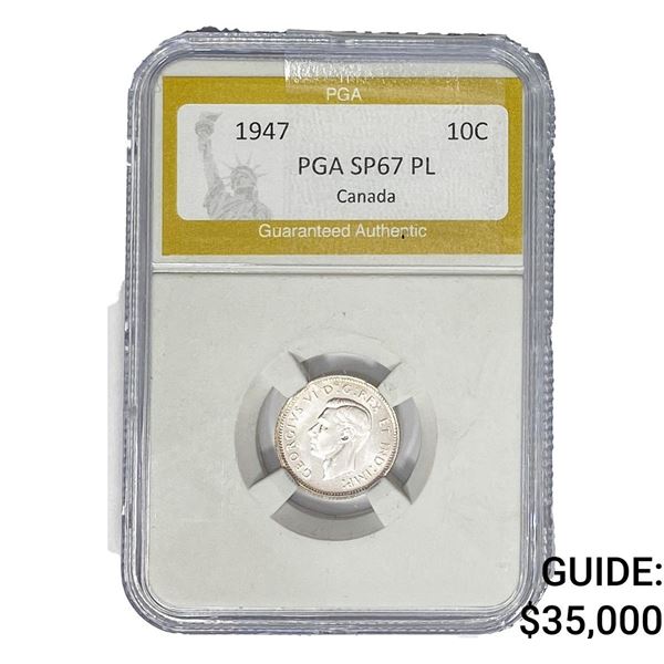 1947 Roosevelt Dime PGA SP67 PL