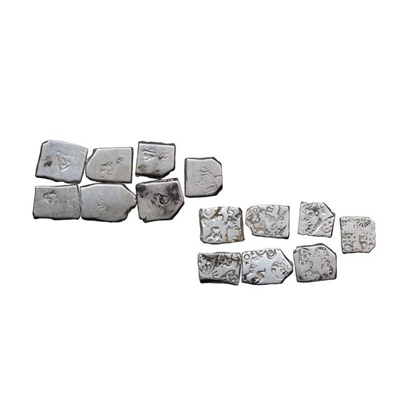 Archaic Series, Punch Marked Coinage, Magadha Imperial, G&H series VI/VII, Set of 7.