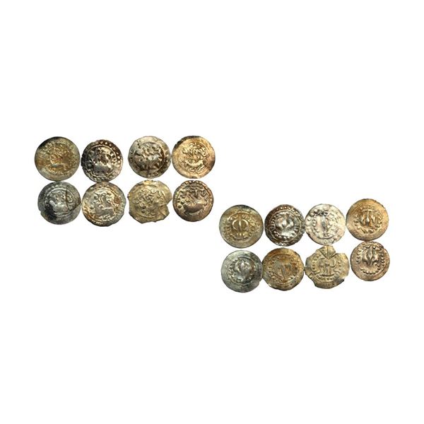 Harikelas, Eastern Bengal, (7th-9th Century AD), Set of 8, Silver Unit,