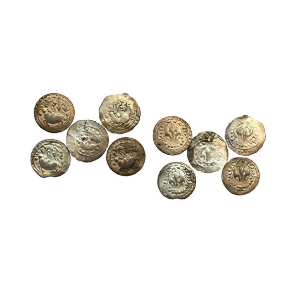 Harikelas, Eastern Bengal, (7th-9th Century AD), Set of 5, Silver Unit,