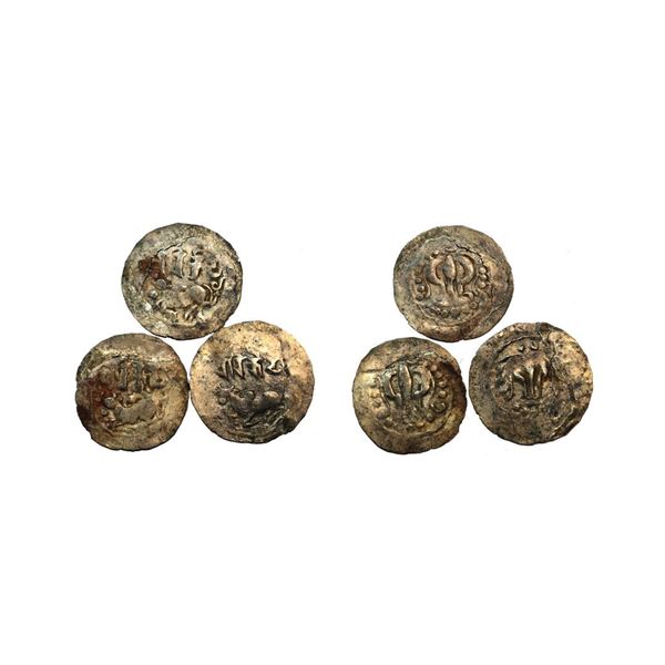Harikelas, Eastern Bengal, (7th-9th Century AD), Set of 3, Silver Unit,