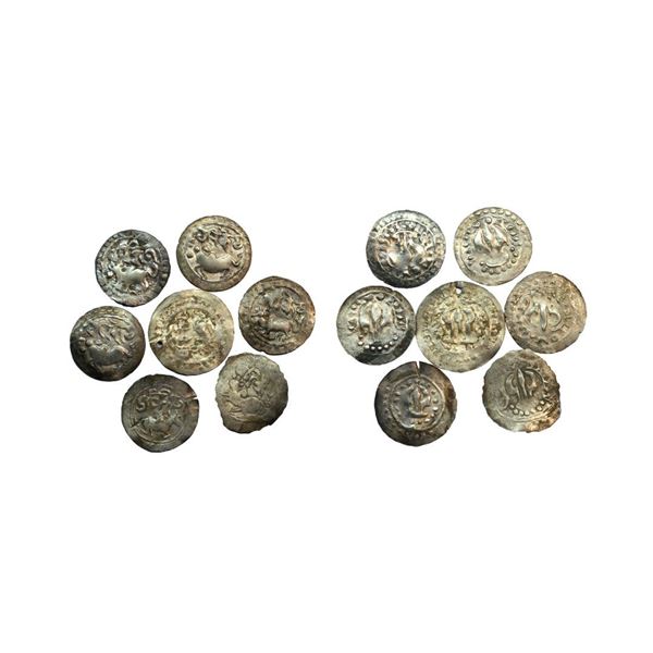 Harikelas, Eastern Bengal, (7th-9th Century AD), Set of 7, Silver Unit,