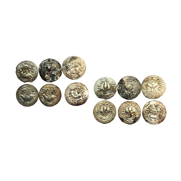 Harikelas, Eastern Bengal, (7th-9th Century AD), Set of 6, Silver Unit,