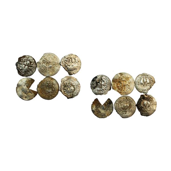 Harikelas, Eastern Bengal, (7th-9th Century AD), Set of 6, Silver Unit,