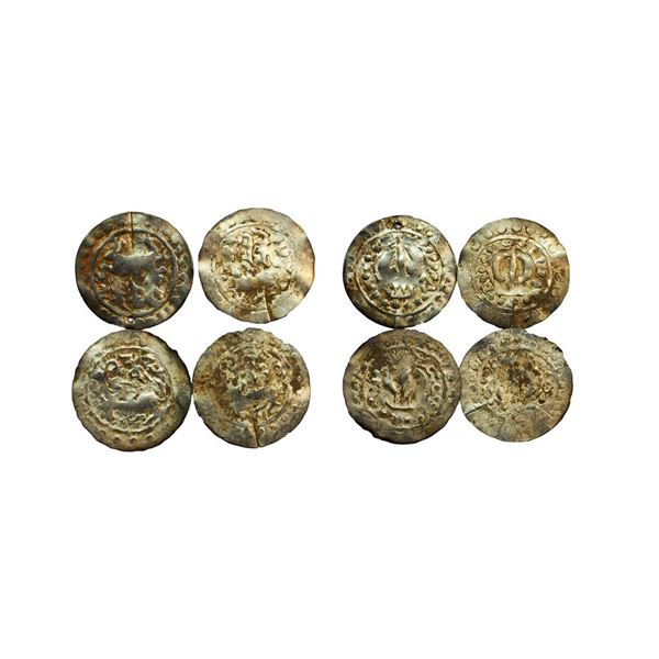 Harikelas, Eastern Bengal, (7th-9th Century AD), Set of 4, Silver Unit,