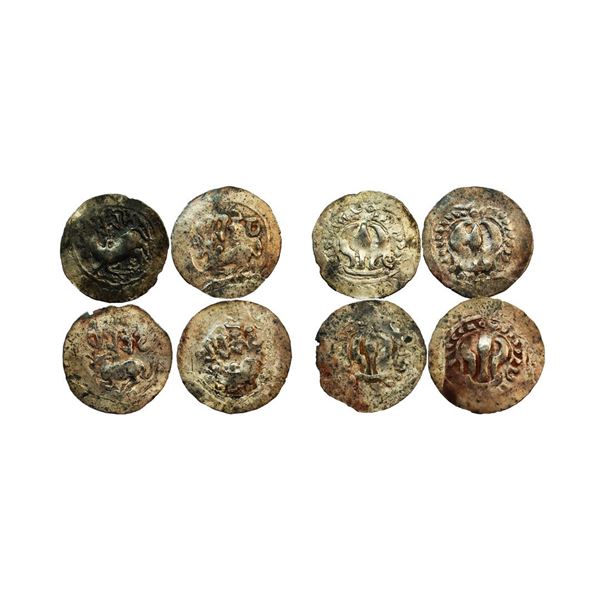 Harikelas, Eastern Bengal, (7th-9th Century AD), Set of 4, Silver Unit,