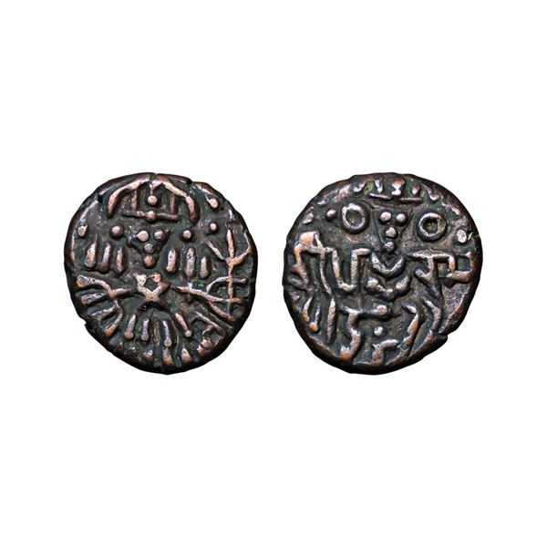 Hindu Medieval, Kashmir, Lohara dynasty, Paramanti (1155-1164AD), Copper Unit, 5.60 gms,