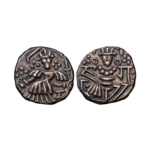 Hindu Medieval, Kashmir, Jagadeva (1199-1213 AD), Copper Unit, 6.05 gms,