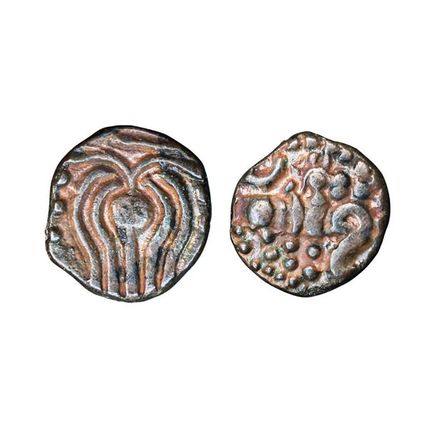 Vijayanagara Empire, Sangama Dynasty, Harihararaya I, Copper Kasu, 3.34 gms,