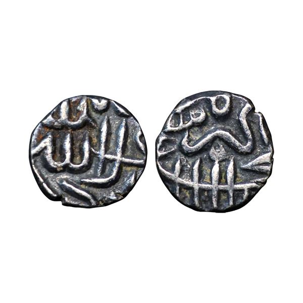 Akbar, Silver Tanka, 3.25g, without mint name, probably Mandu (KM 75.2).