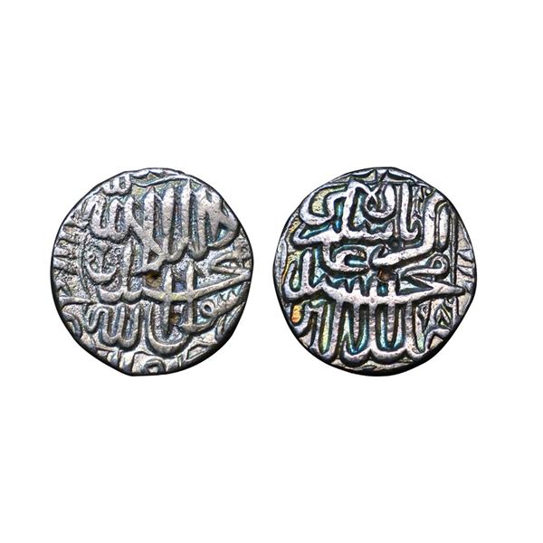 Akbar (AH 963-1014, 1556-1605 AD), Silver Rupee, 11.32 gms, Agra Mint, AH 984, very fine, scarce.
