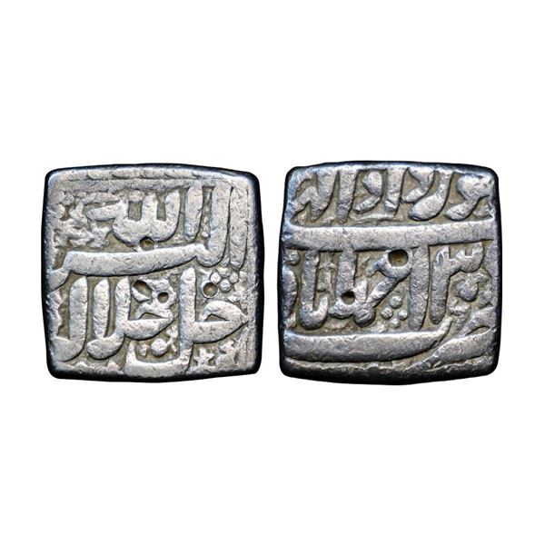 Akbar, Silver Square Rupee, 11.22g, Ahmedabad Mint,