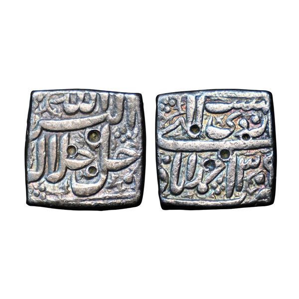 Akbar, (1556-1605 AD) Silver Square Rupee, 11.30g