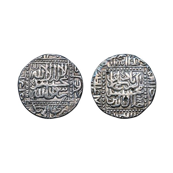 Akbar (AH 963-1014, 1556-1605 AD), Silver Rupee, 11.35 gms, Dar ul-Sultanat Ahmedabad Mint, AH 982,
