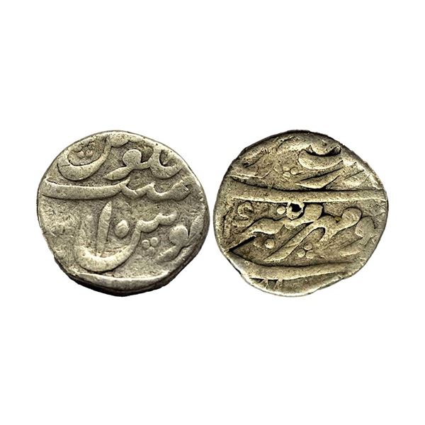 Aurangzeb silver rupee, mint less RY 10, 11.36g.