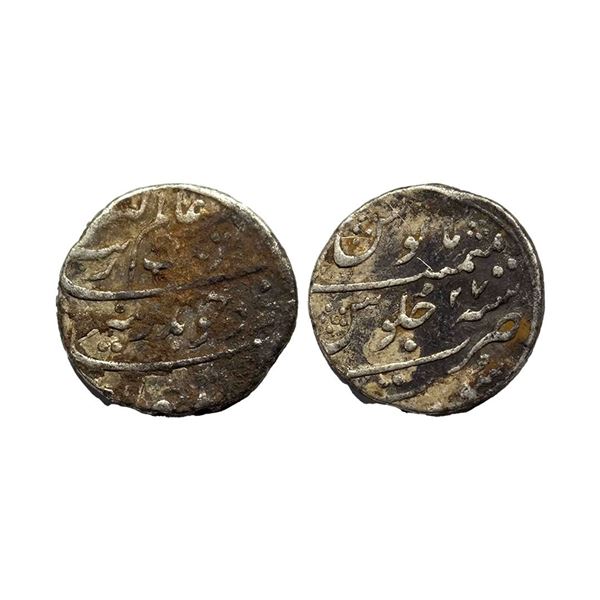 Aurangzeb (1658-1707 AD), silver rupee, surat mint,RY 27 ,11.42g,