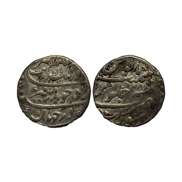 Aurangzeb (1658-1707 AD), silver rupee, surat mint AH 1195/RY 28, 11.42g,