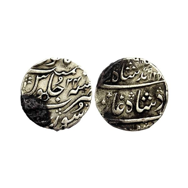 Muhammad Shah (1719 - 1748 AD), silver rupee surat mint, AH 115x/RY 24