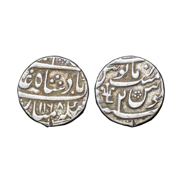 Nawabs of Bengal, Azimabad (Patna) Mint, Silver Rupee, in the name of Alamgir II, trident as a mint