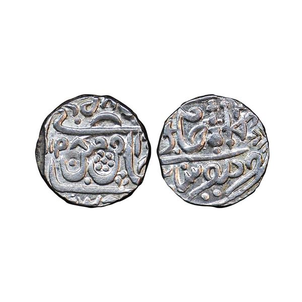 Gwalior State, INO Shah Alam II (AH 1174-1221, 1759-1806 AD), Silver Rupee, 10.86 gms.