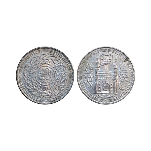 Hyderabad State, Mir Usman Ali Khan (AH 1329-1367, 1911-1948 AD), Silver Rupee, 11.13 gms,