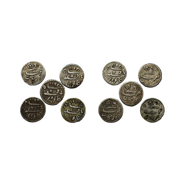 Madras Presidency, INO Alamgir II (AH 1167-1173, 1755-1761 AD), Silver 1/16 Rupee, 0.71grams,0.71gra