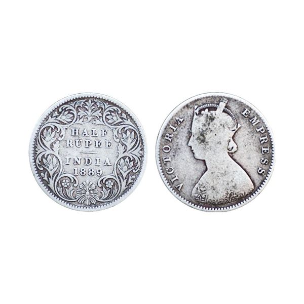 Victoria Empress, Silver ½ Rupee, 1889, Calcutta Mint,