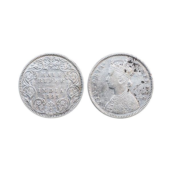 Victoria Empress, Silver ½ Rupee, 1893, Calcutta Mint,