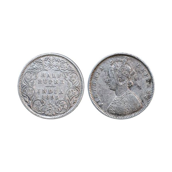 Victoria Empress, Silver ½ Rupee, 1899, Calcutta Mint, very fine, scarce.