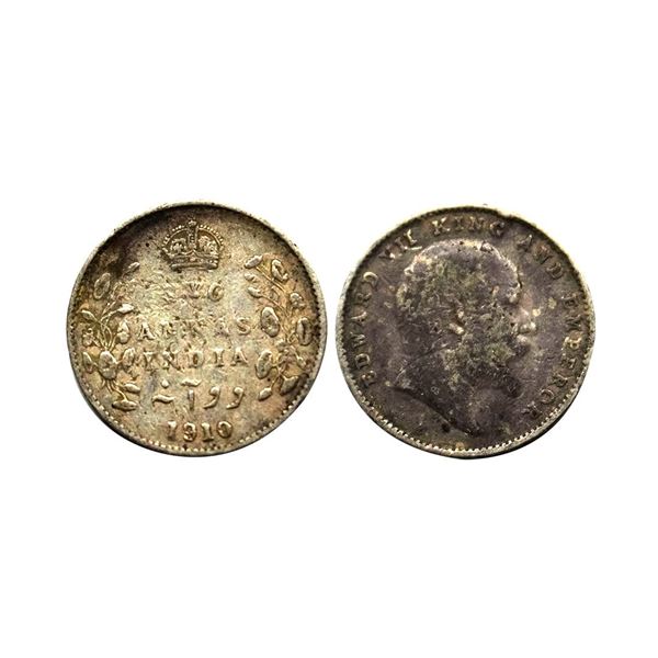 Edward VII, Silver Two Annas, 1910