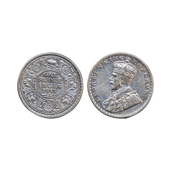 George V, silver rupee, 1915, Calcutta mint