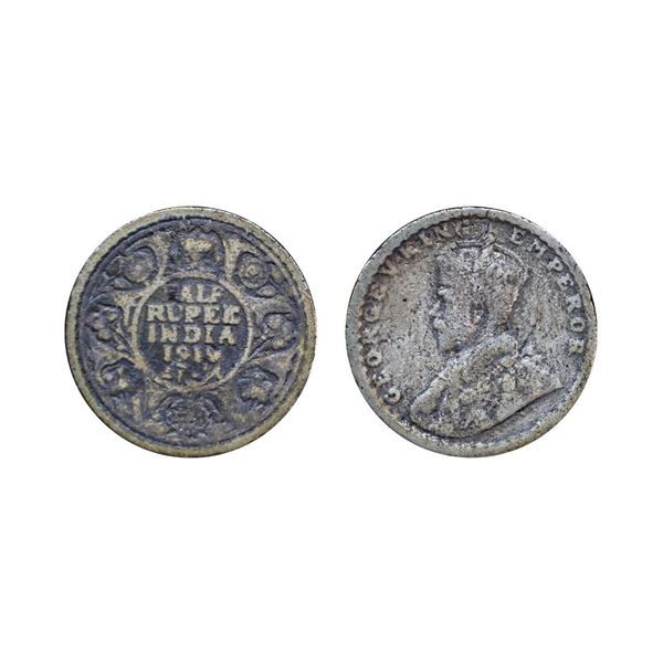 George V, silver ½ rupee, 1919, Bombay mint