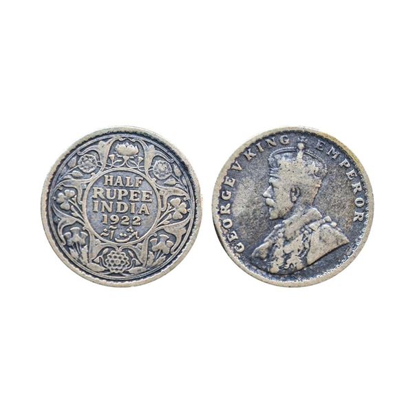 George V, silver ½ rupee, 1922, Calcutta mint