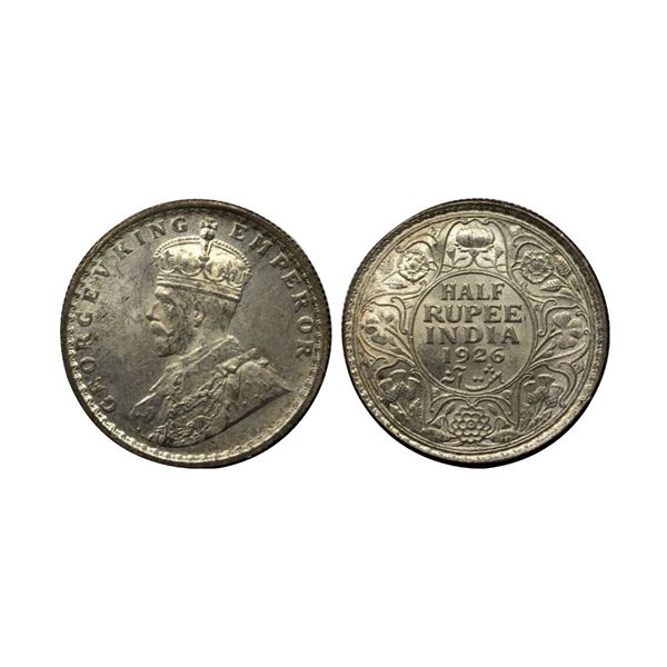 George V, Silver ½ Rupee, 1926, Calcutta Mint, (Prid 329).