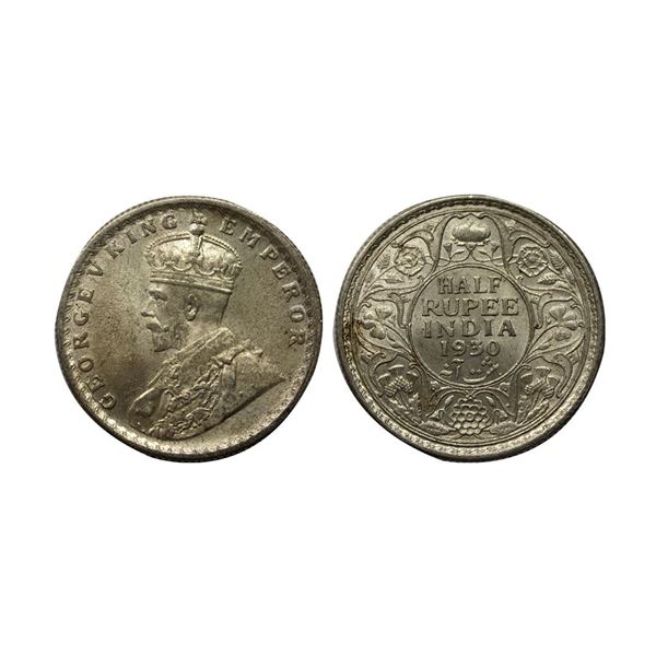George V, Silver ½ Rupee, 1930, Calcutta Mint (Prid 332)
