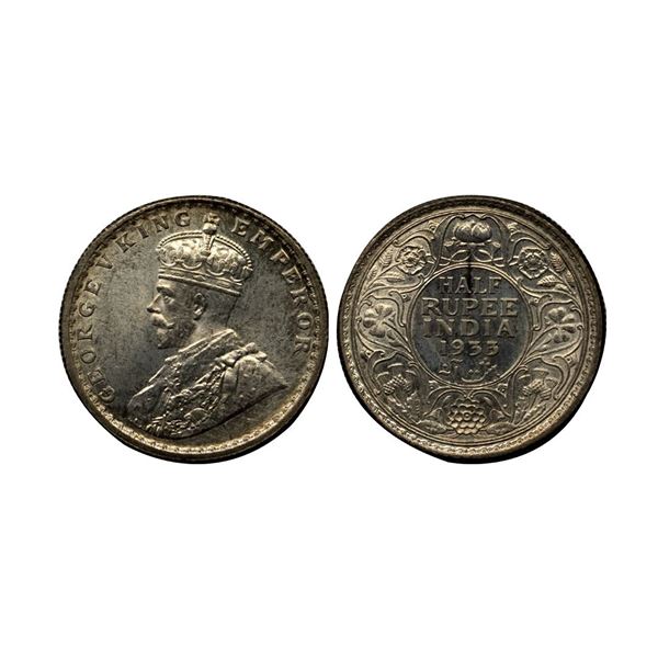 George V, Silver ½ Rupee, 1933, Calcutta Mint (Prid 333).