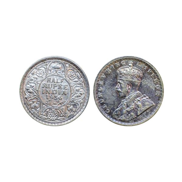 George V, silver ½ rupee, 1936, Calcutta mint,