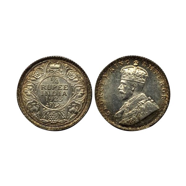 George V, Silver ¼ Rupee, 1925, Bombay Mint. (Prid 458)